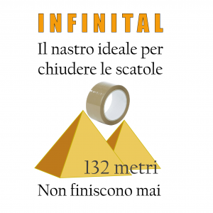 Infinital: il nastro ideale per chiudere le scatole. 132 metri, non finiscono mai.