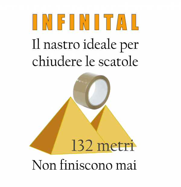 Infinital: il nastro ideale per chiudere le scatole. 132 metri, non finiscono mai.