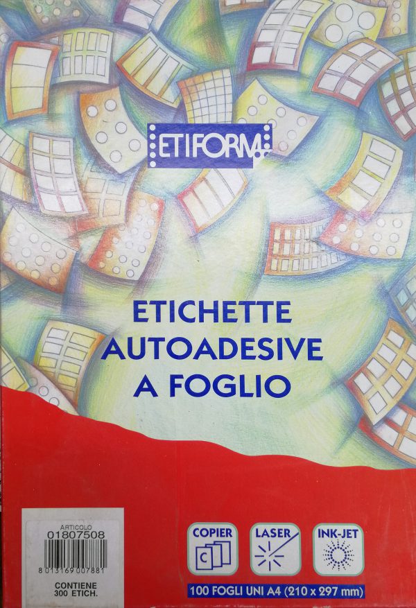 Scatola ETIFORM Etichette Autoadesive a foglio