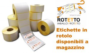 Etichette adesive in rotolo 